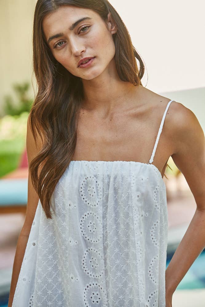 Eyelet Wide Leg Jumpsuit