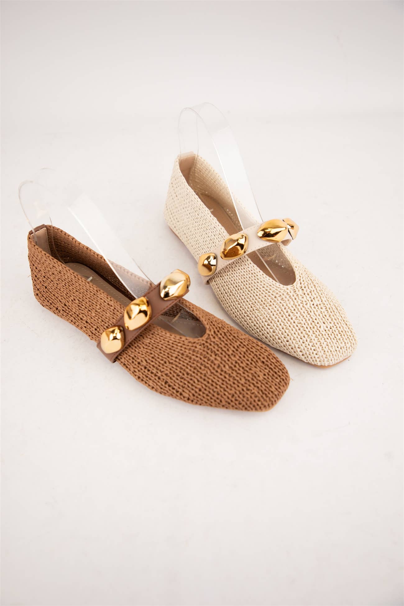 DOROTHY WOVEN TEXTURE SQUARE TOE FLAT