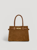 Grace Bag in Tan Suede and Togo Leather