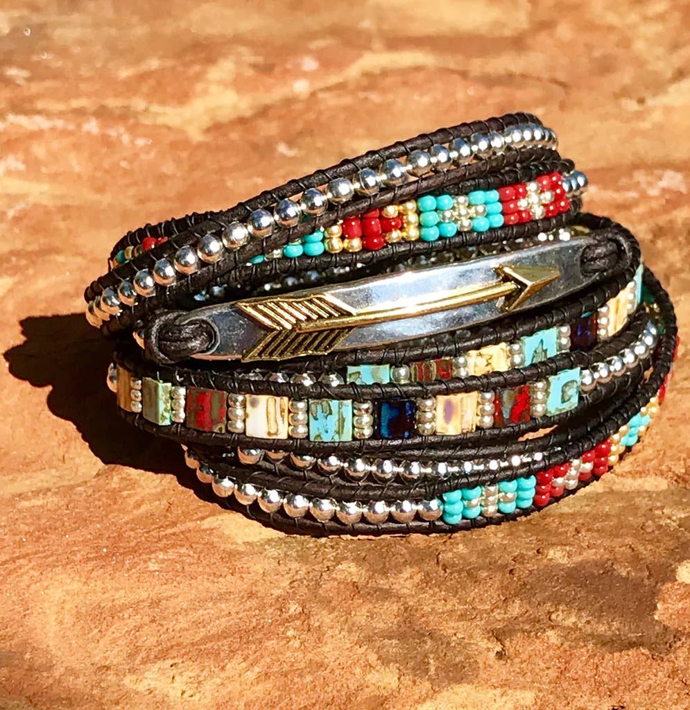 Boho Chic Leather Wrap Bracelet
