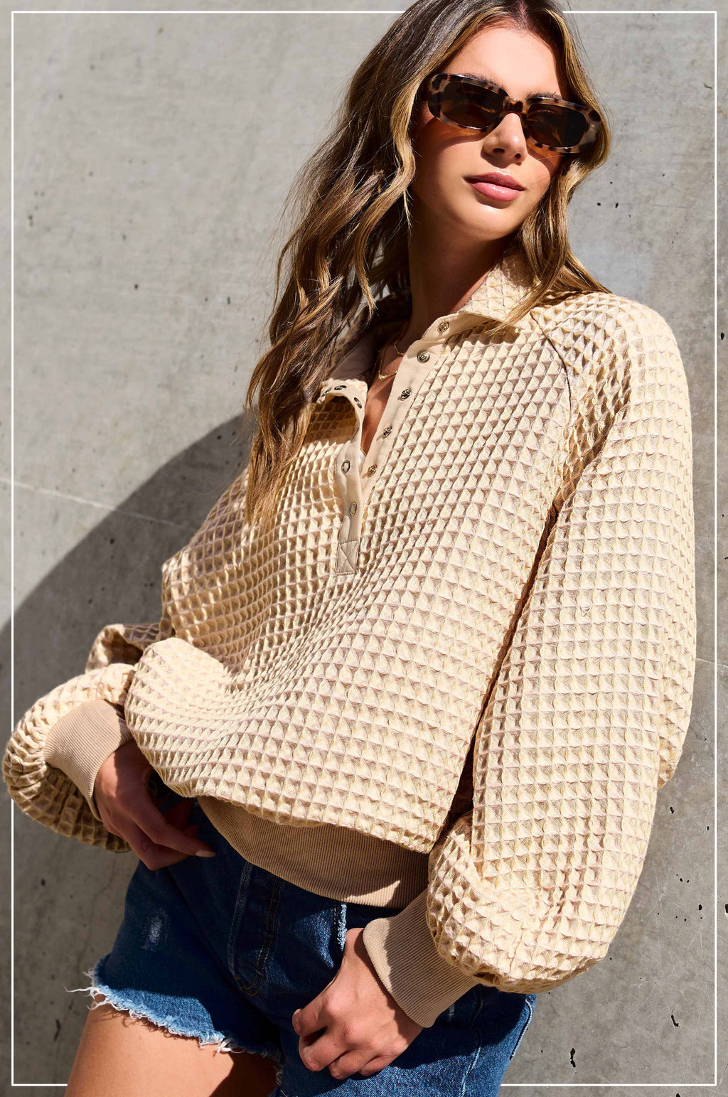 Honeycomb Banded Henley