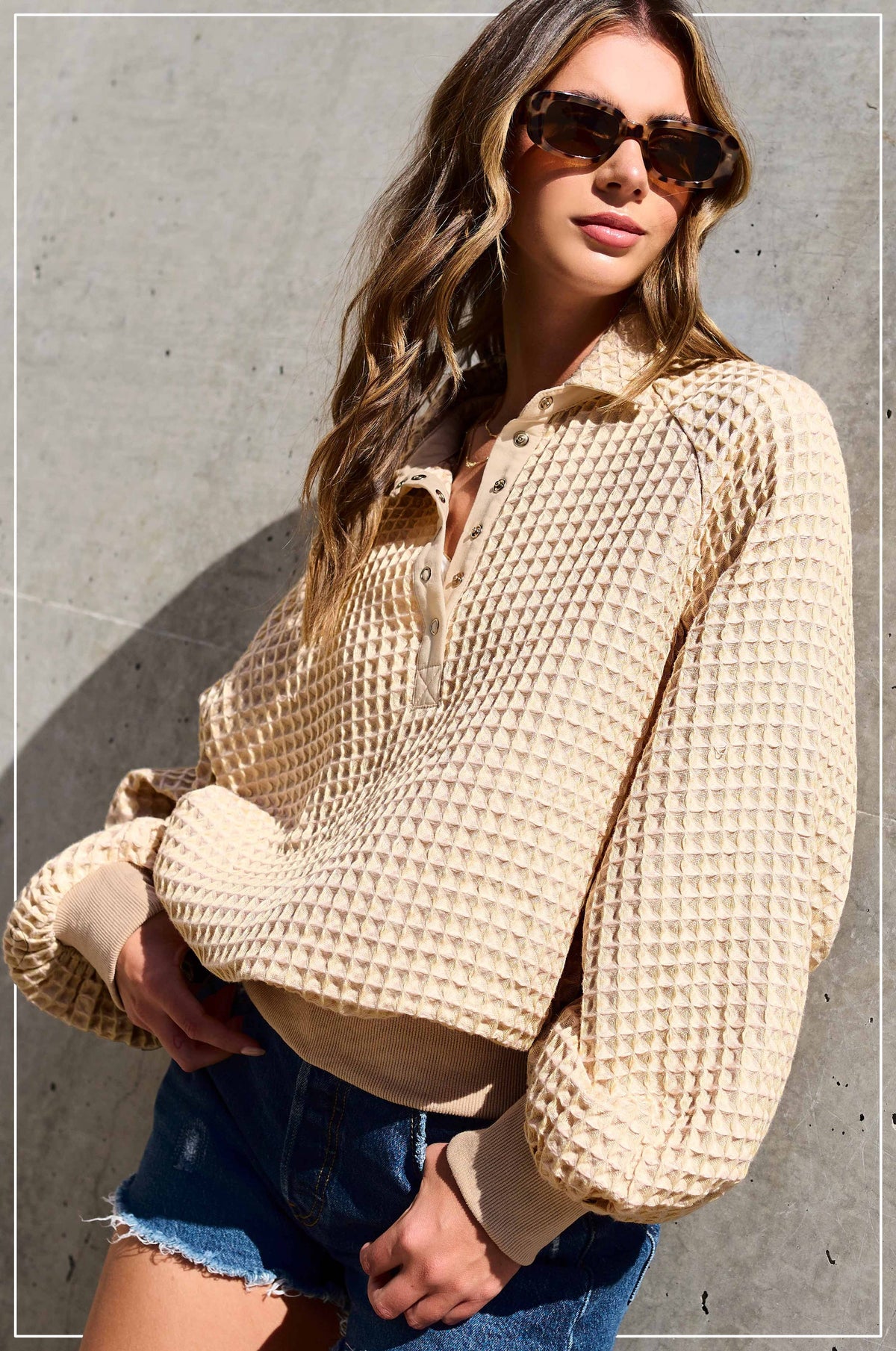 Honeycomb Banded Henley
