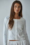 Knit Ribbed 3/4 Sleeve Cardigan