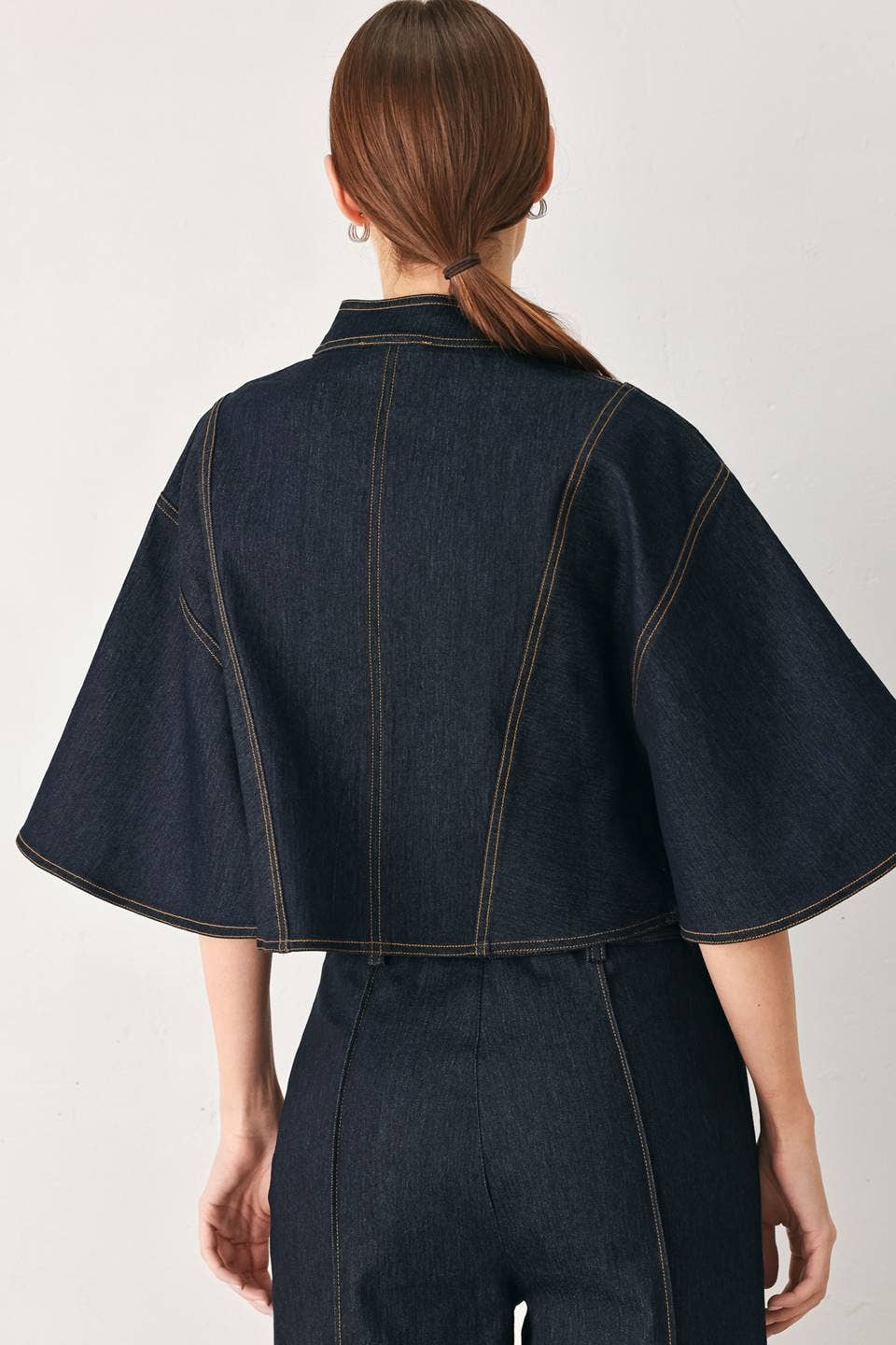 A denim capelet top - FJ1468B