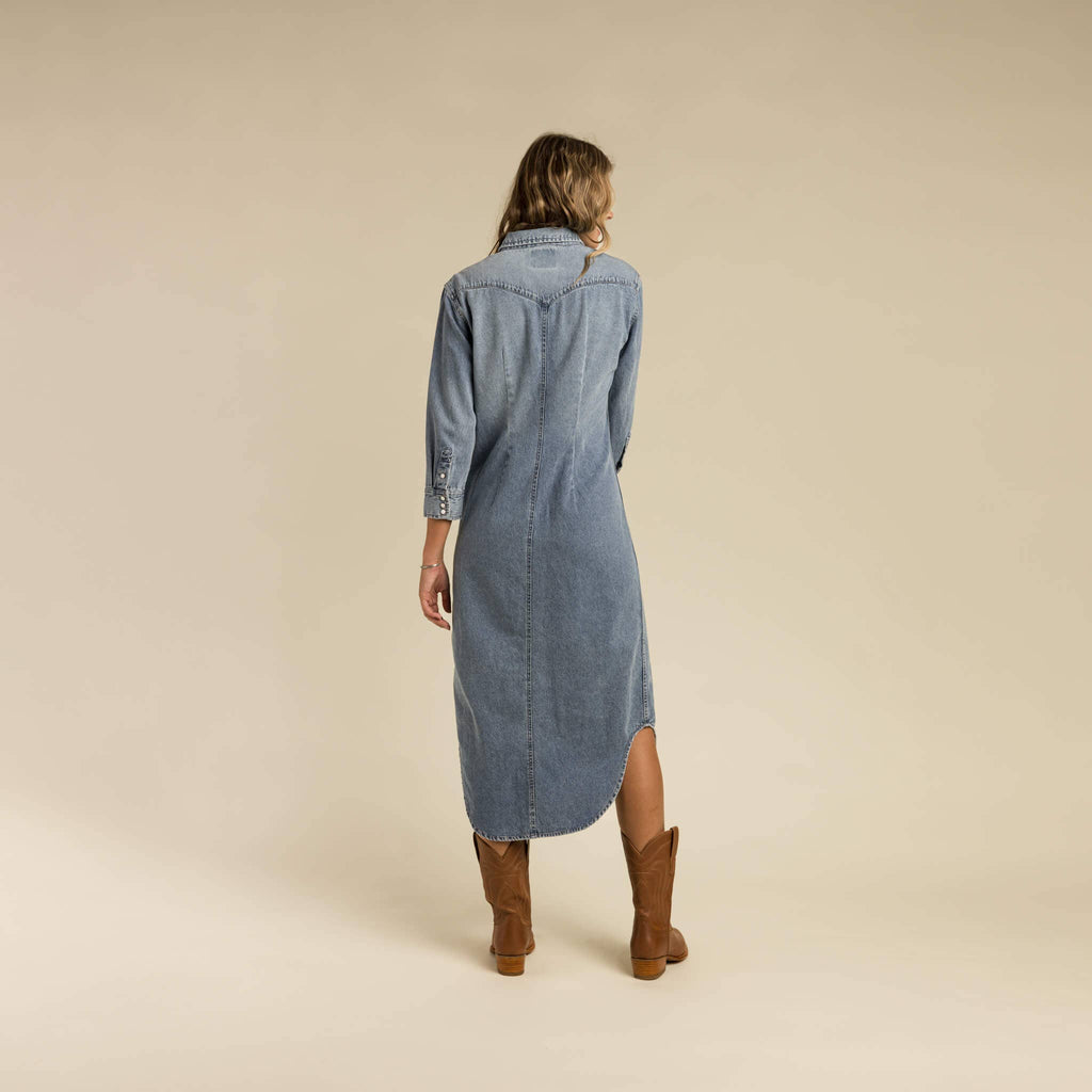 The Annie Pearl Snap Shirtdress