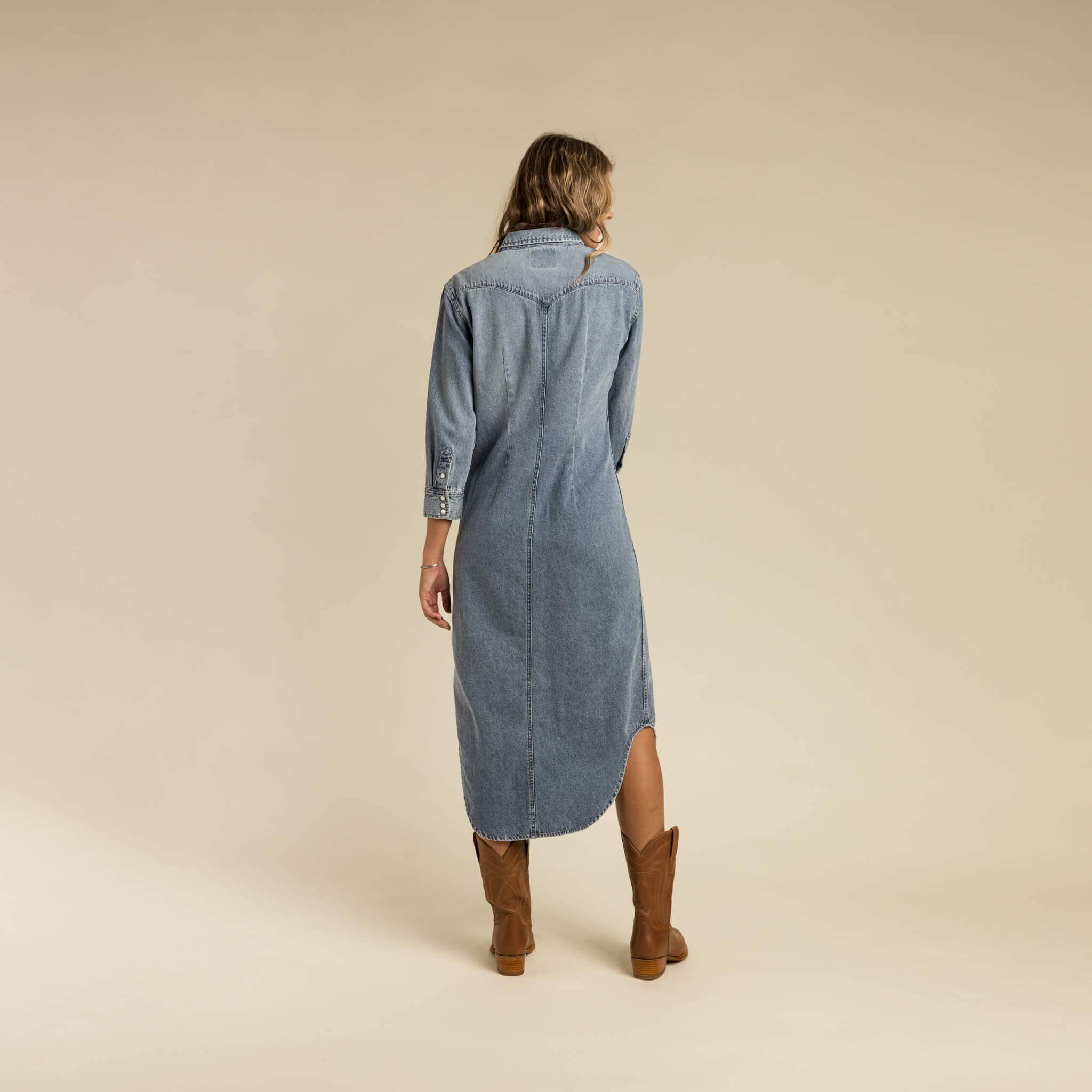 The Annie Pearl Snap Shirtdress