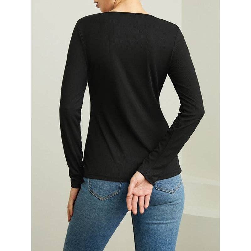 Skinny Split-Joint Round Neck Tee