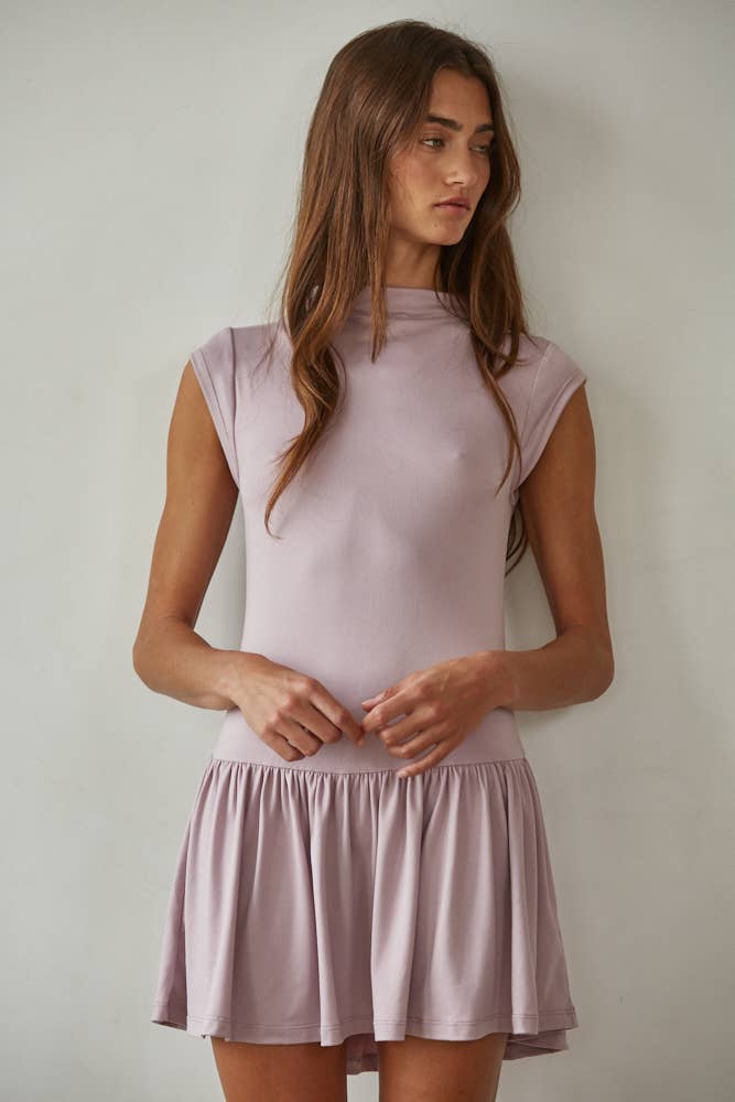 Knit Cap Sleeve Dress