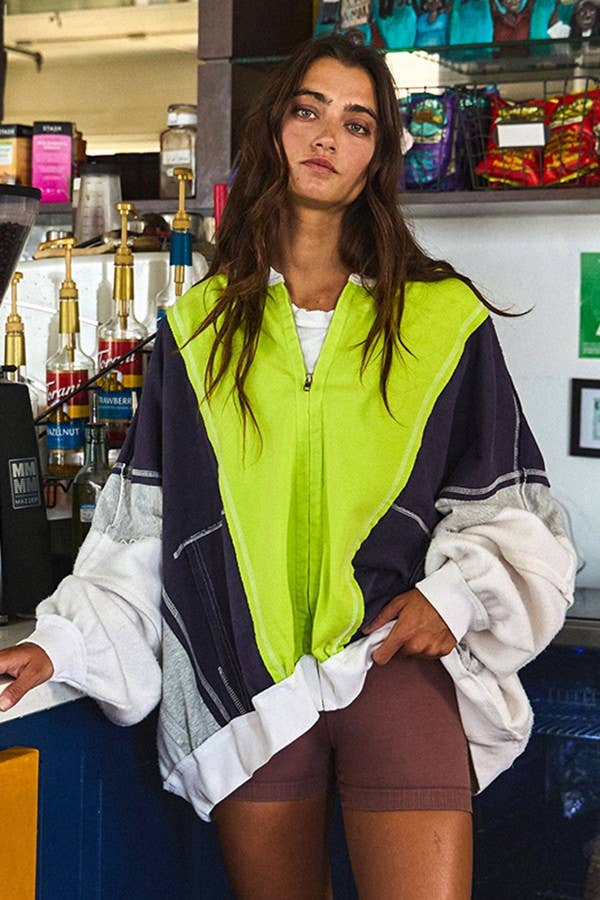 Colorblock  Zip Up Jacket