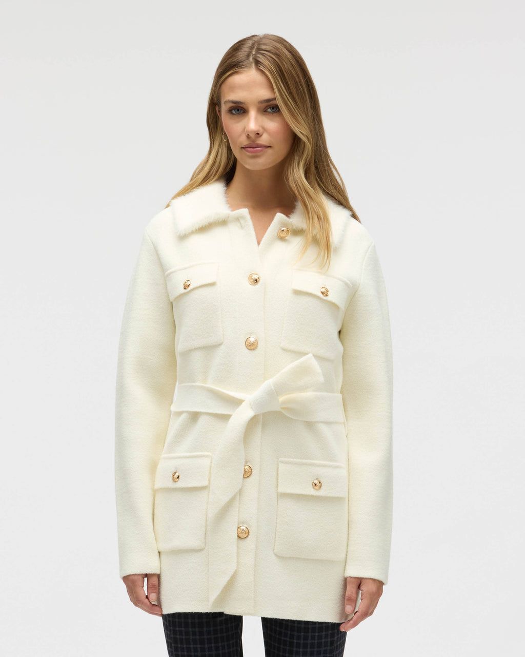 MINK EYELASH BELTED COATIGAN JACKET