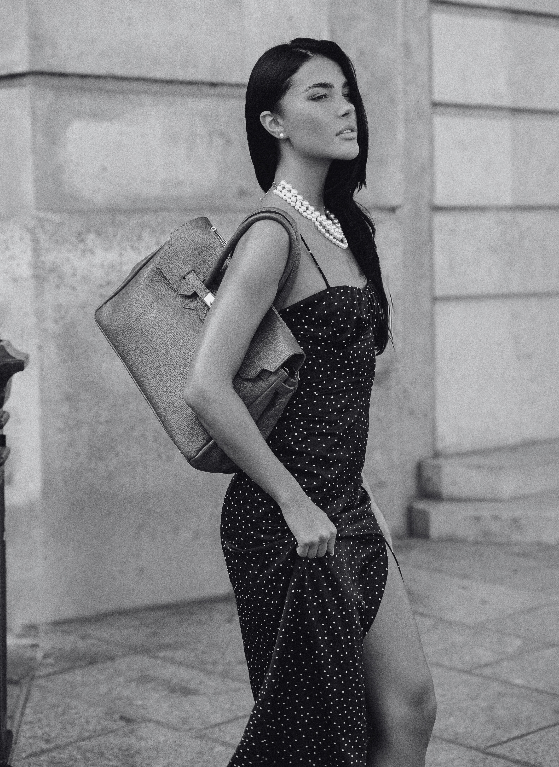 Elizabeth Bag in Taupe Suede and Togo Leather
