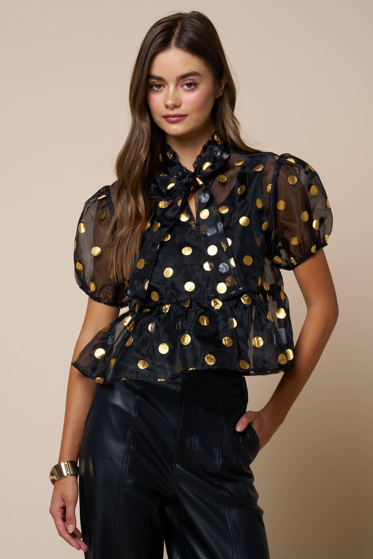 Sheer Polka Dot Blouse
