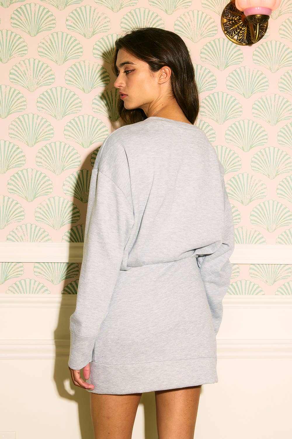 Asymmetric Terry Mini Dress