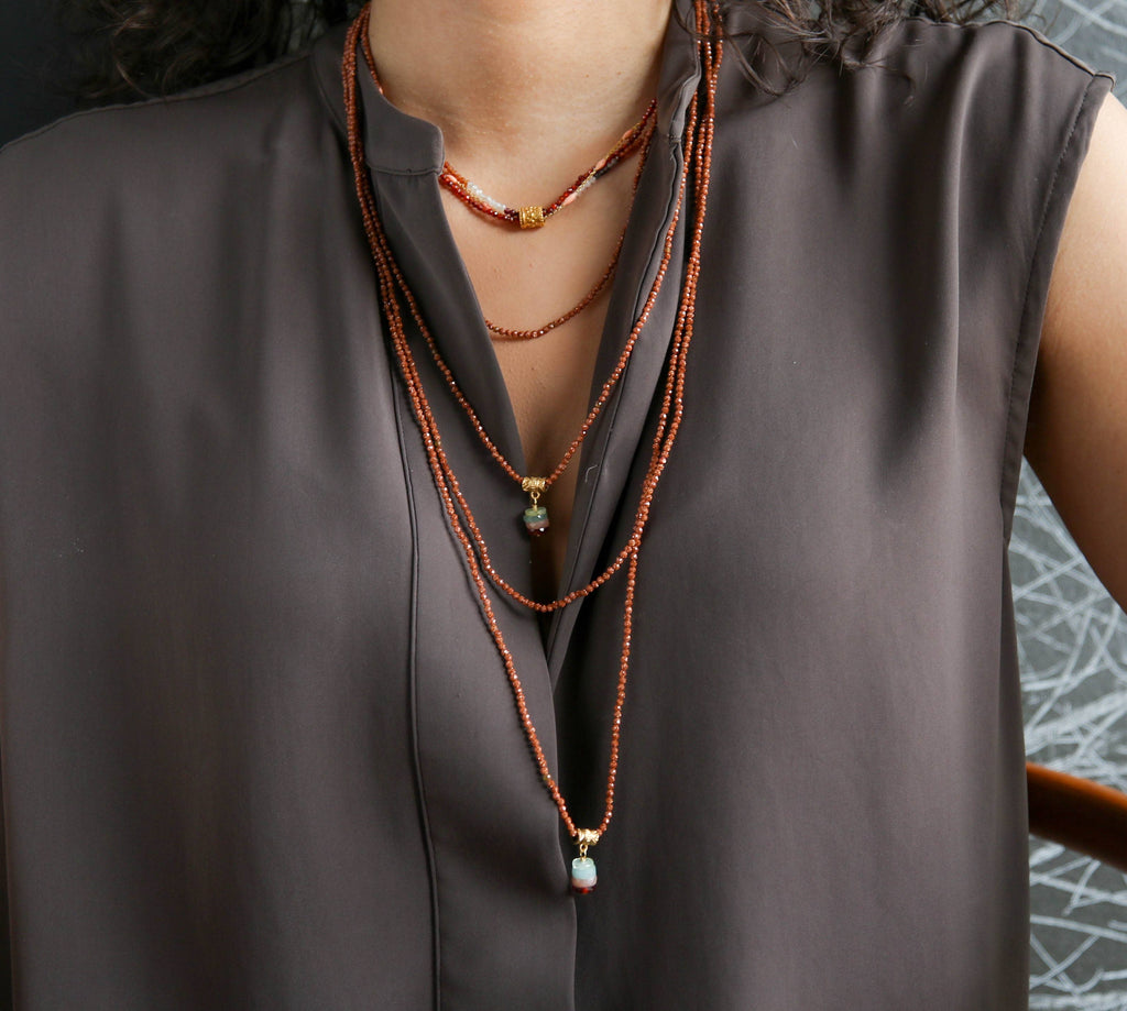 Aramis Layering Necklace in Malachite