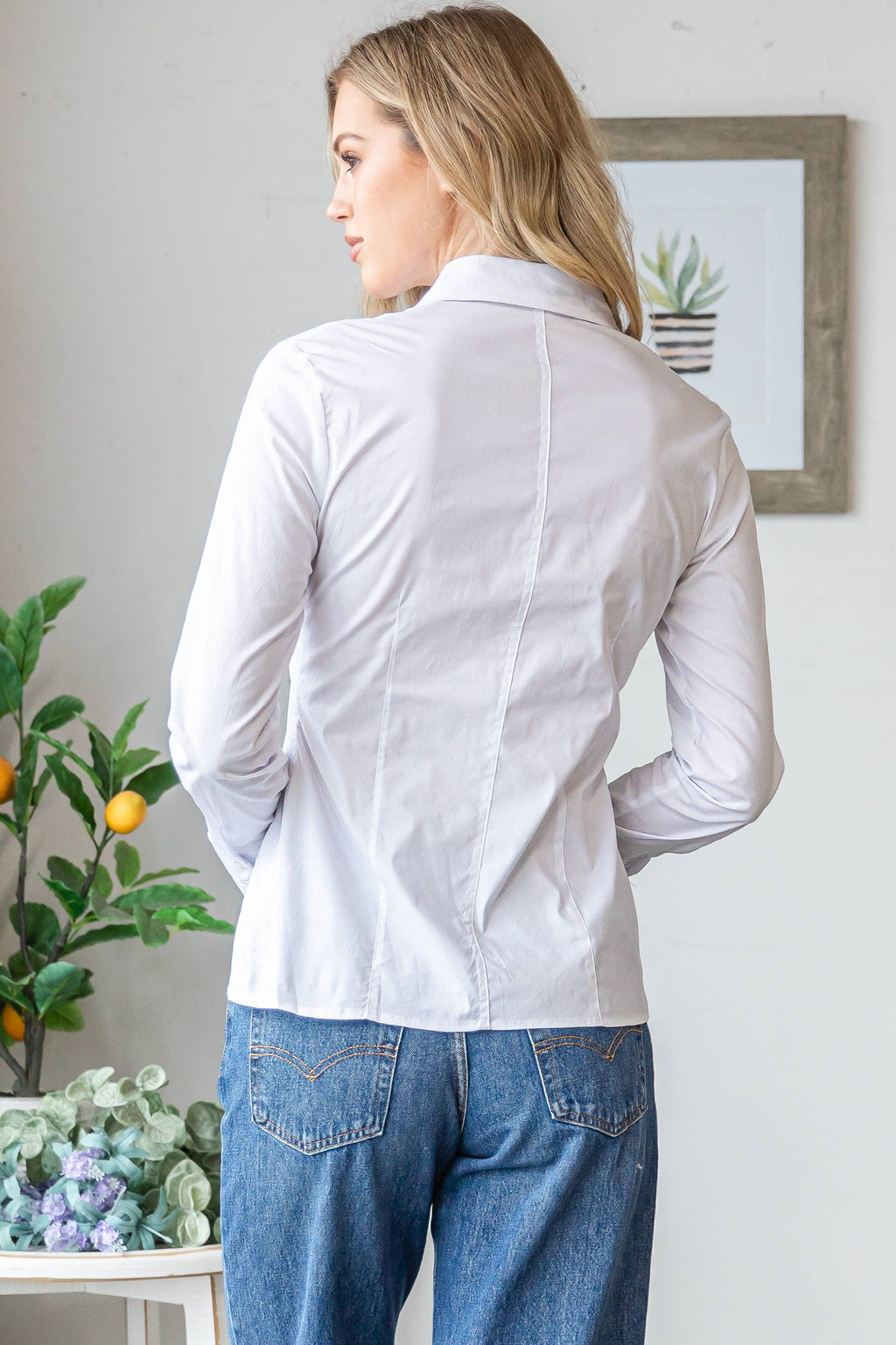 Slim Fit Stretch Button Down Shirt