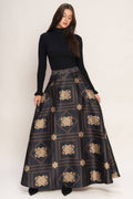 Printed Woven Maxi Circle Skirt