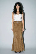 Suede Studded Maxi Skirt