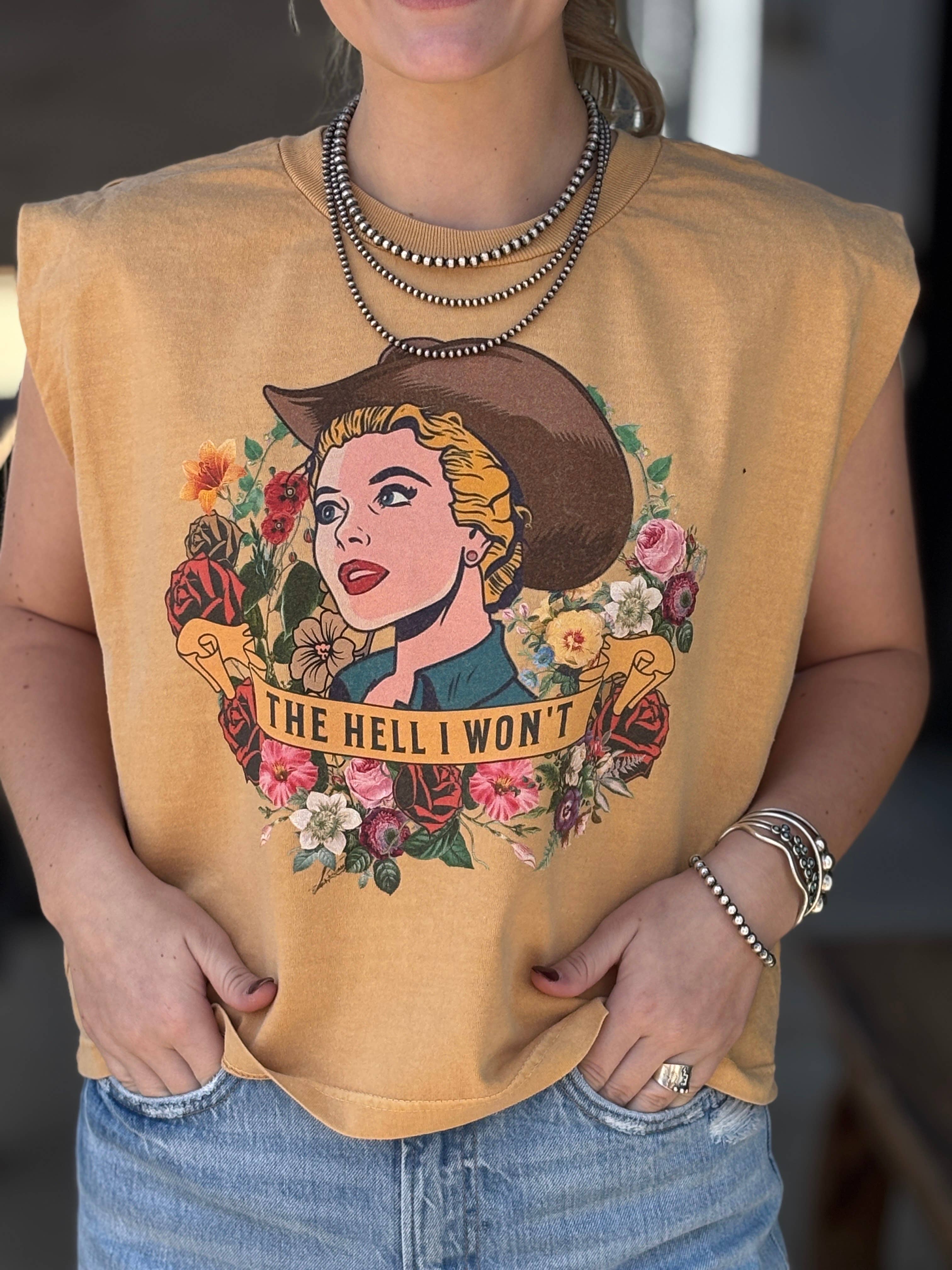 The Hell I Wont Floral Boxy Tank