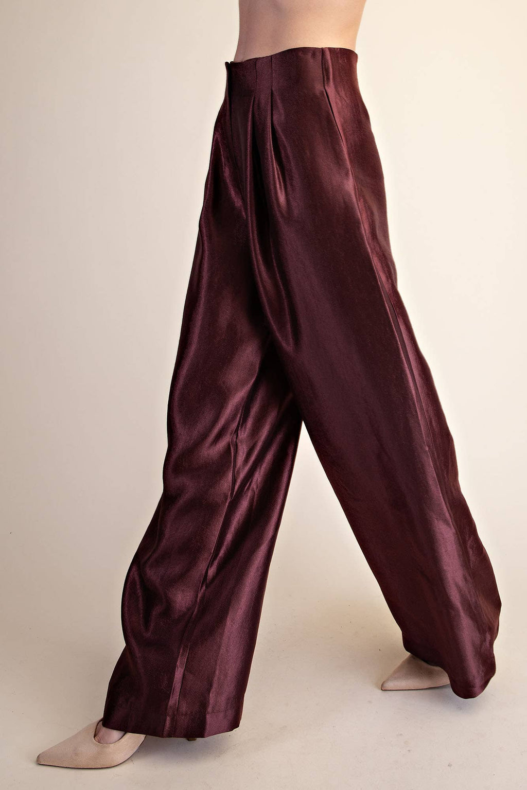 High-Waist Pleated Pants