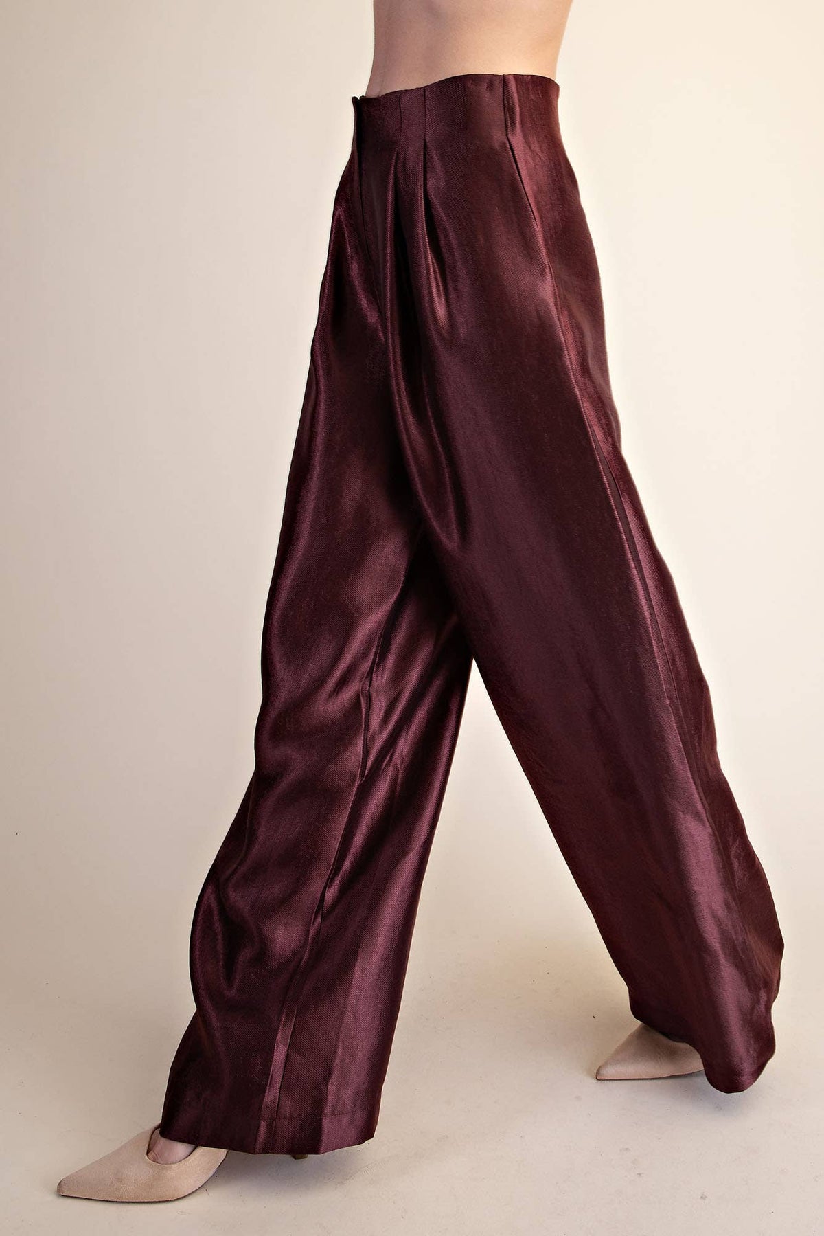 High-Waist Pleated Pants