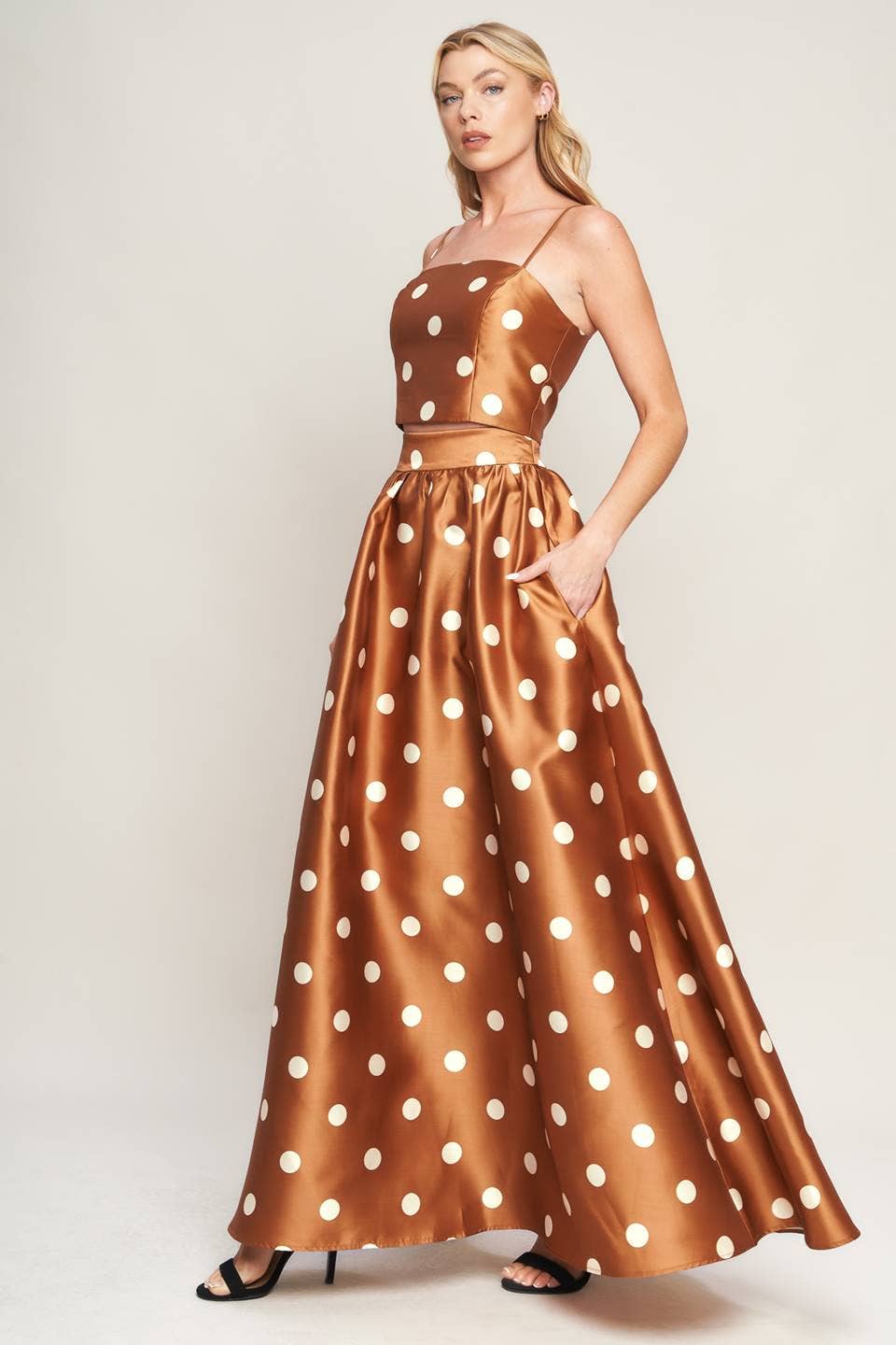 Polka Dot full maxi skirt -