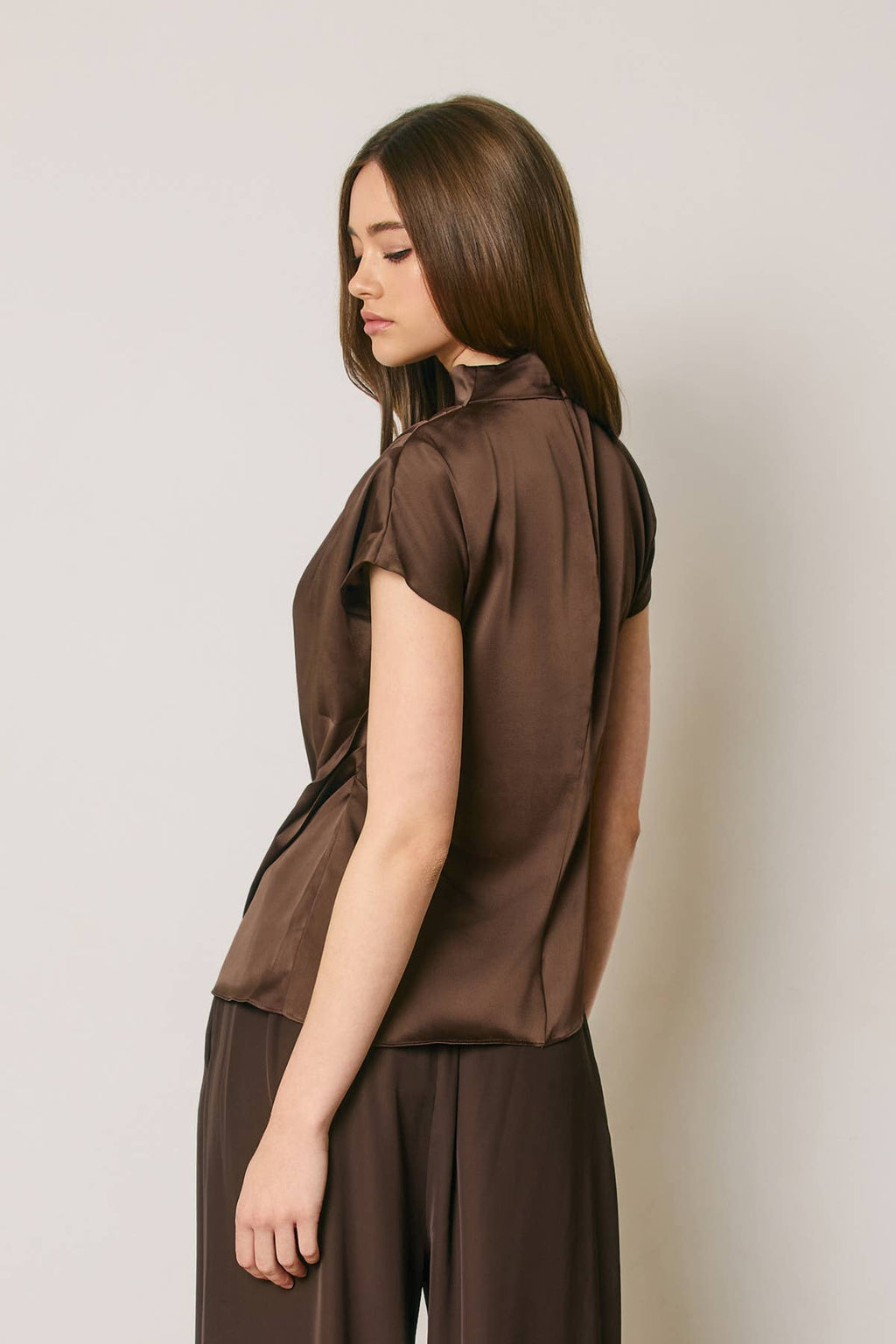 Draped Satin Blouse