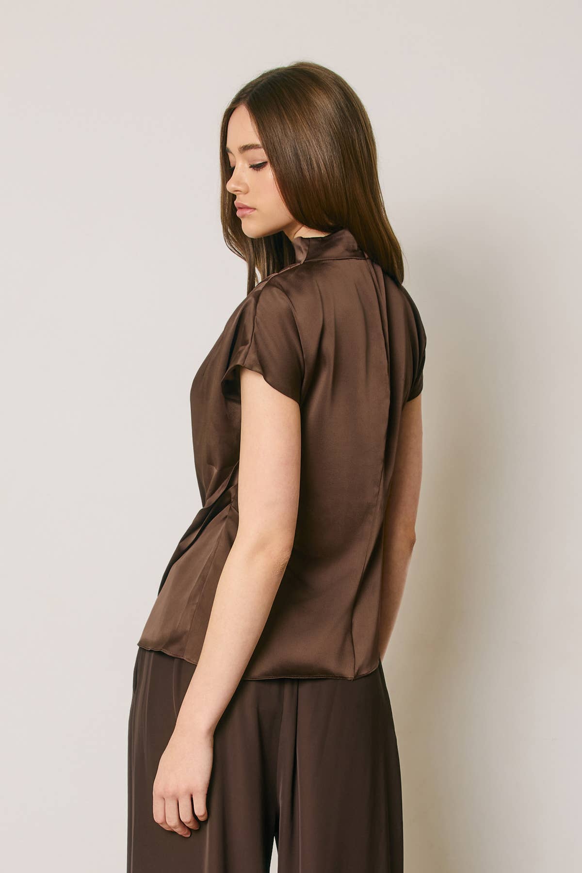 Draped Satin Blouse