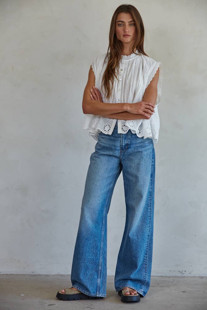Eyelet Sleeveless Top