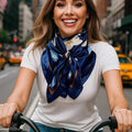 Cream and Blue Wild Rag / Scarf
