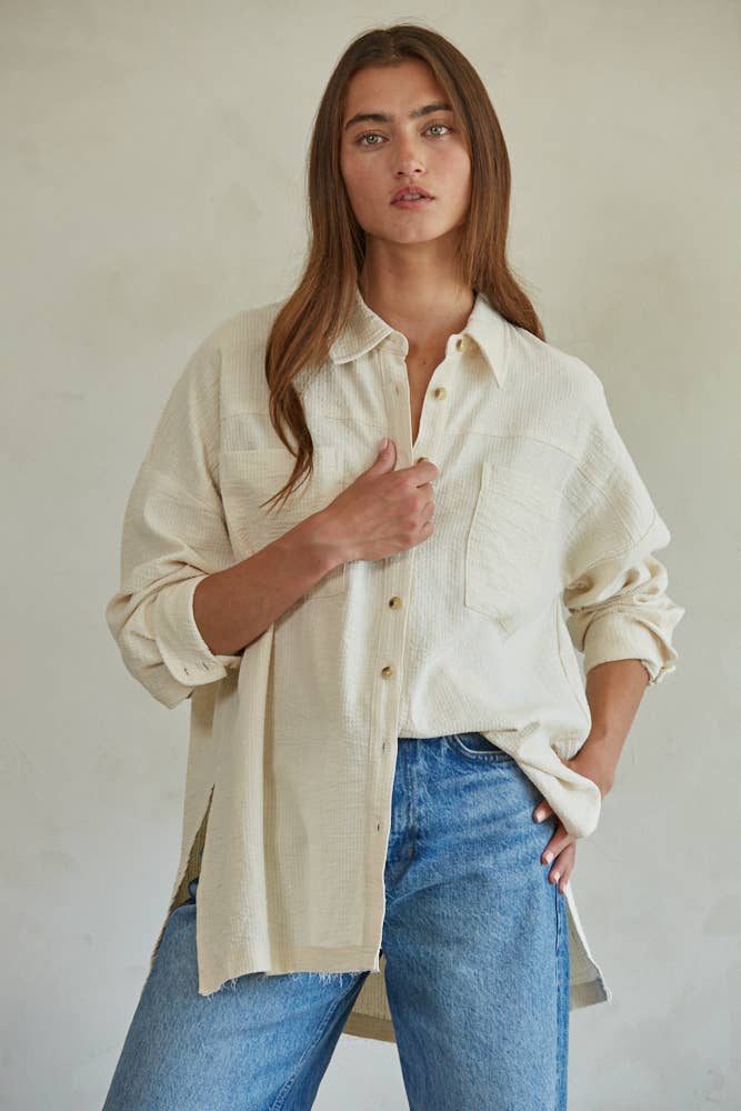 Linen Cotton Long Sleeve Button Down