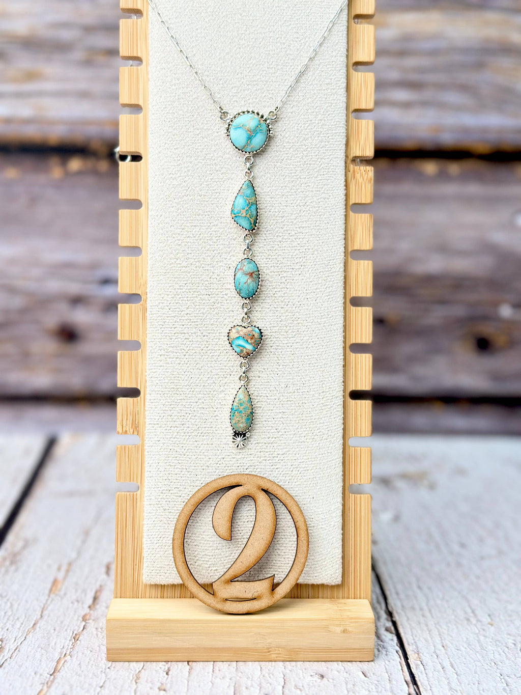 Sterling Silver and Stone Drop Necklace
