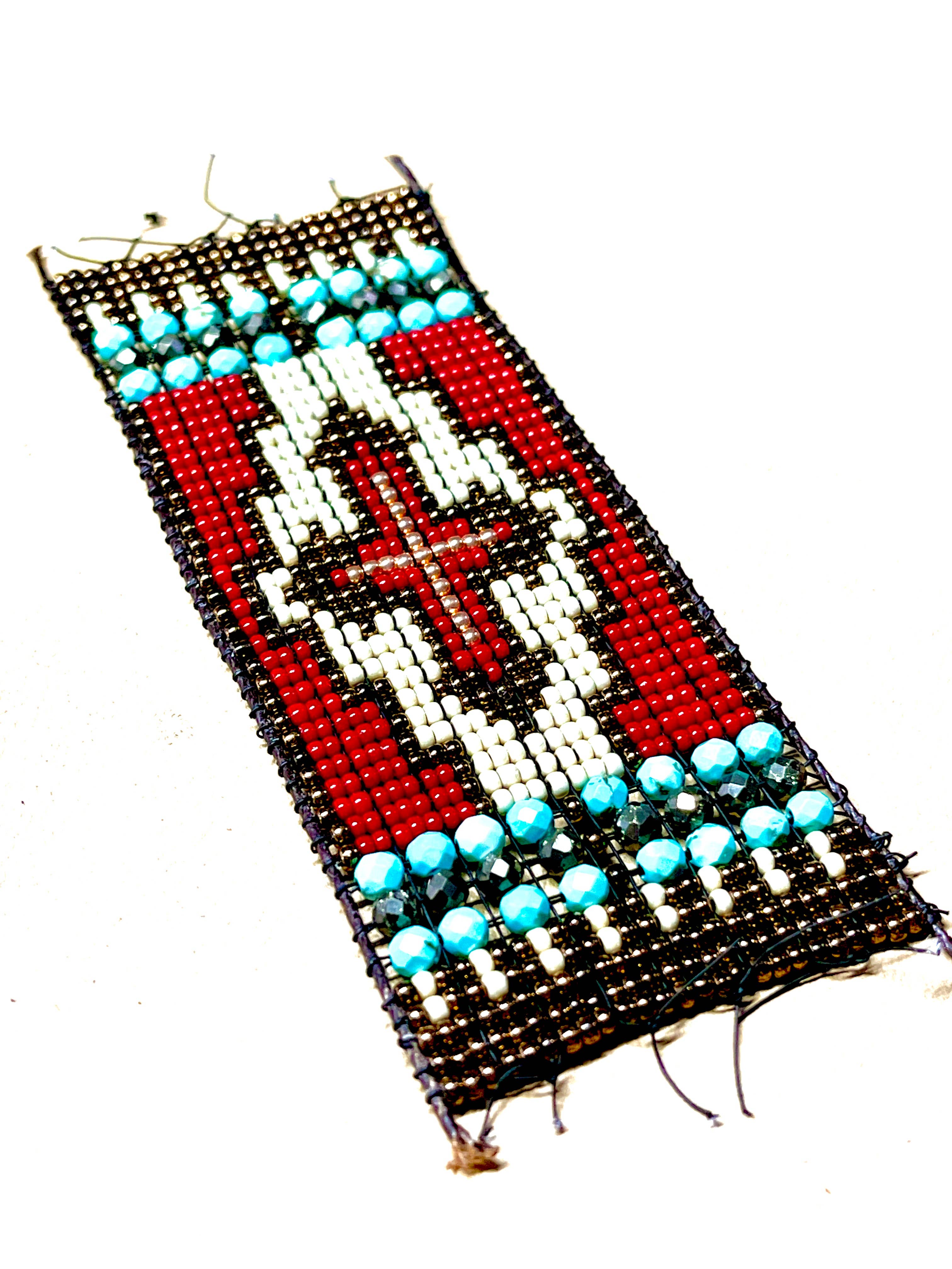 Western Beaded Leather Cuff Bracelet