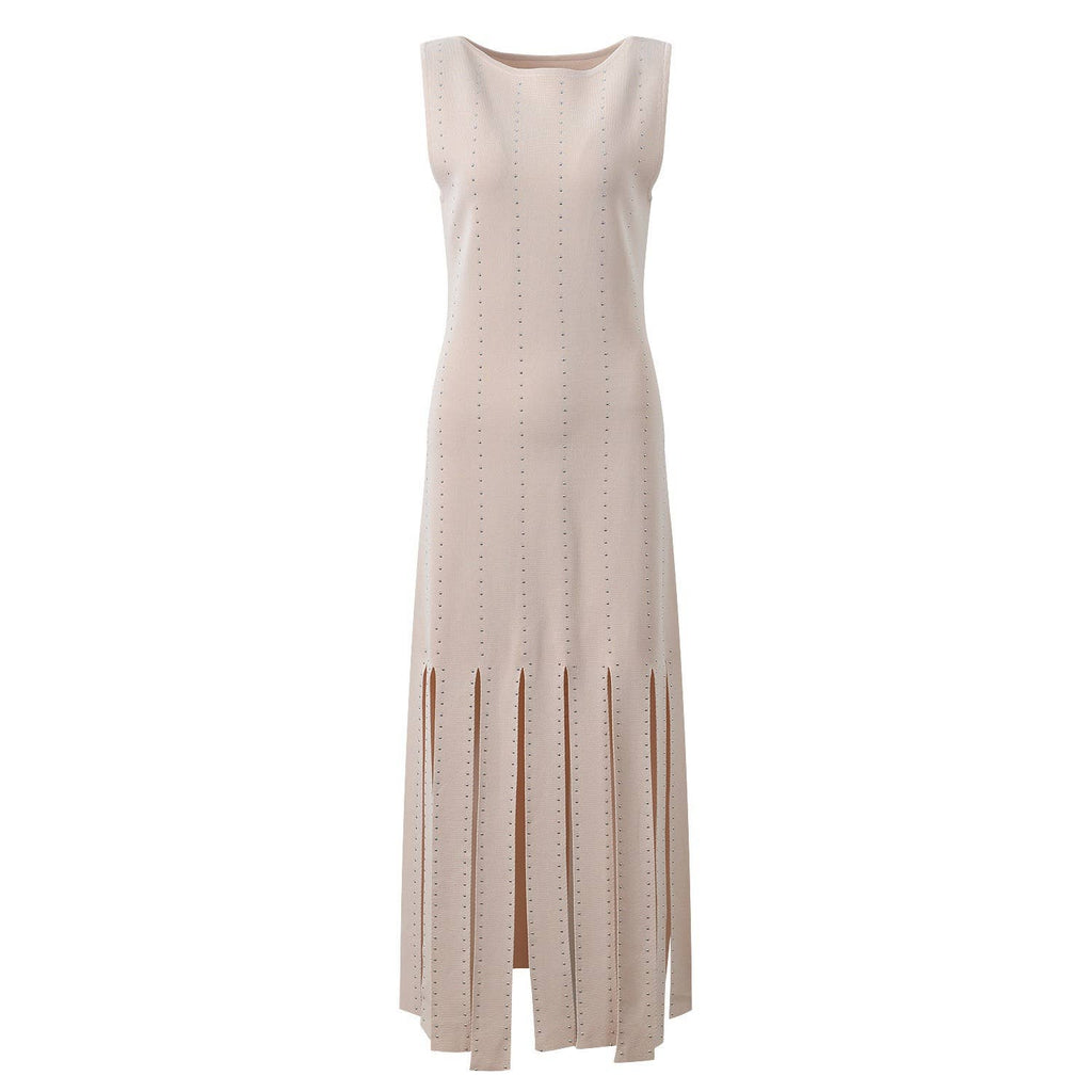 Rhinestone Fringe Midi Dress