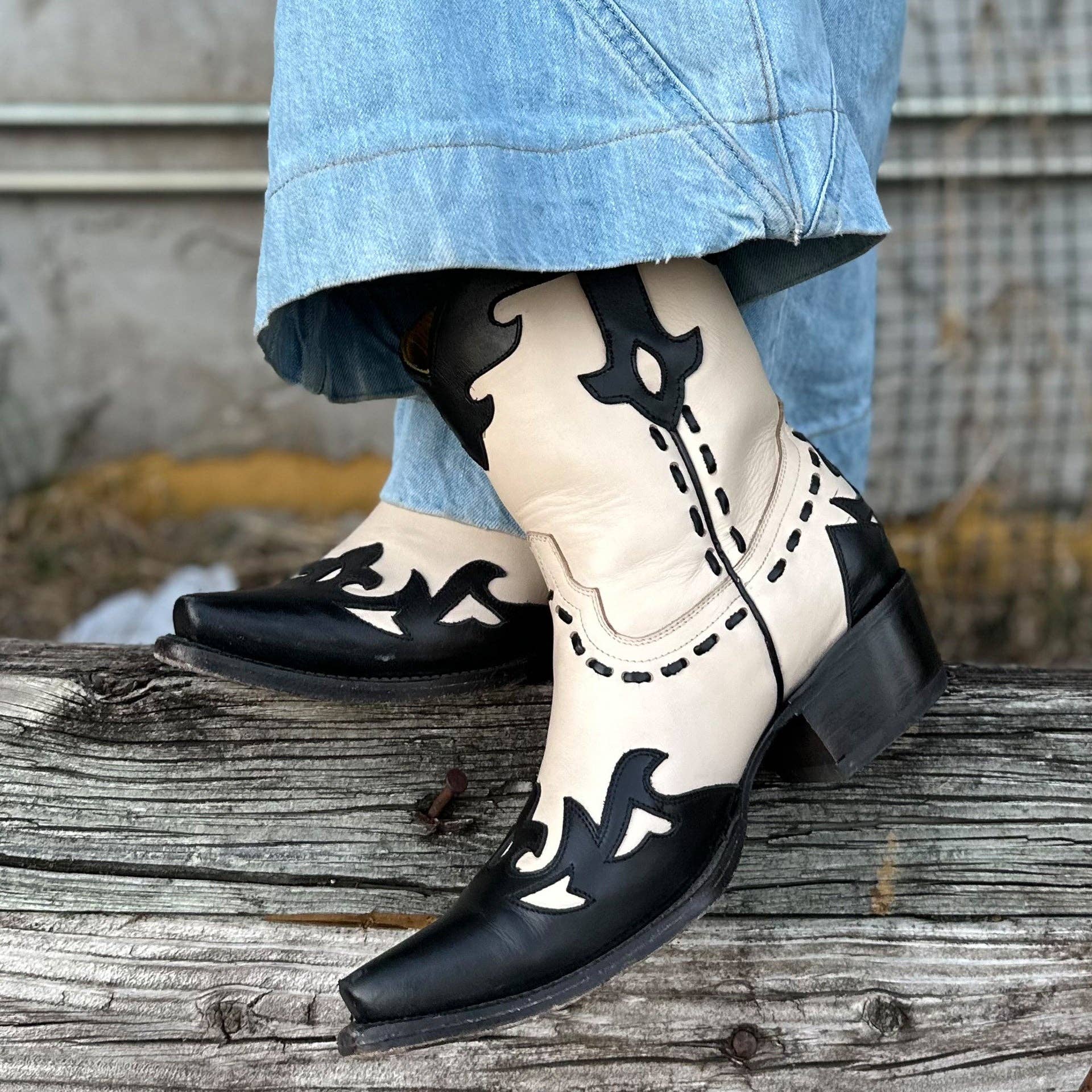 Cookies and Cream-Genuine Leather Boots