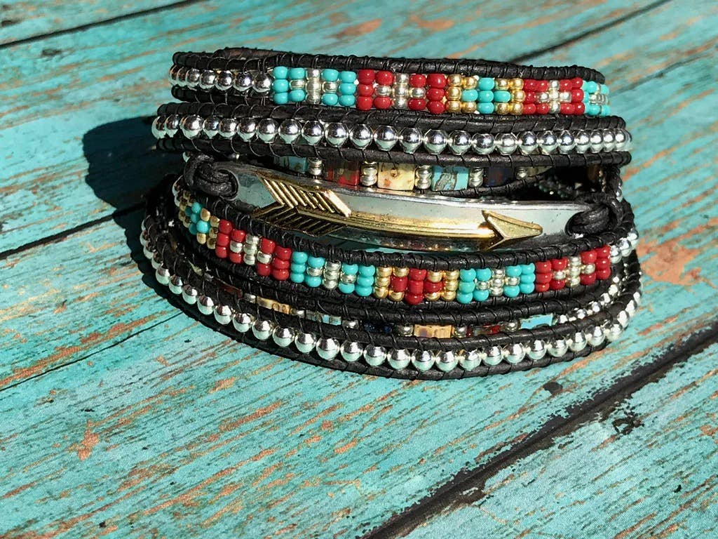 Boho Chic Leather Wrap Bracelet