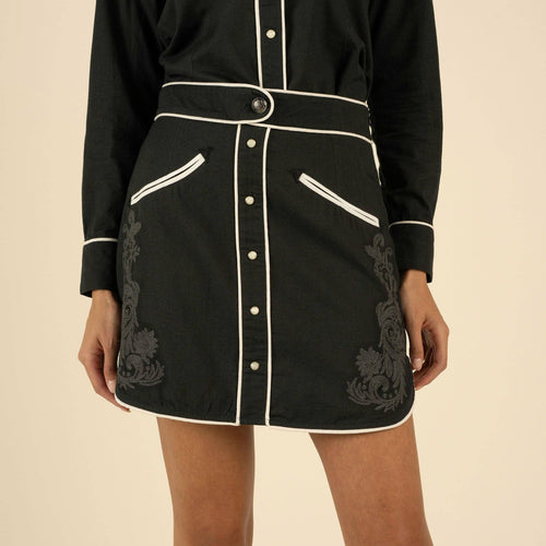 Calamity Pearl Snap Skirt