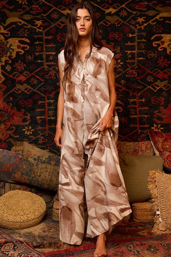 Wide Leg Print Jumpsuit