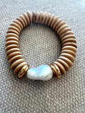 Seaglass and Pearl Bracelet 