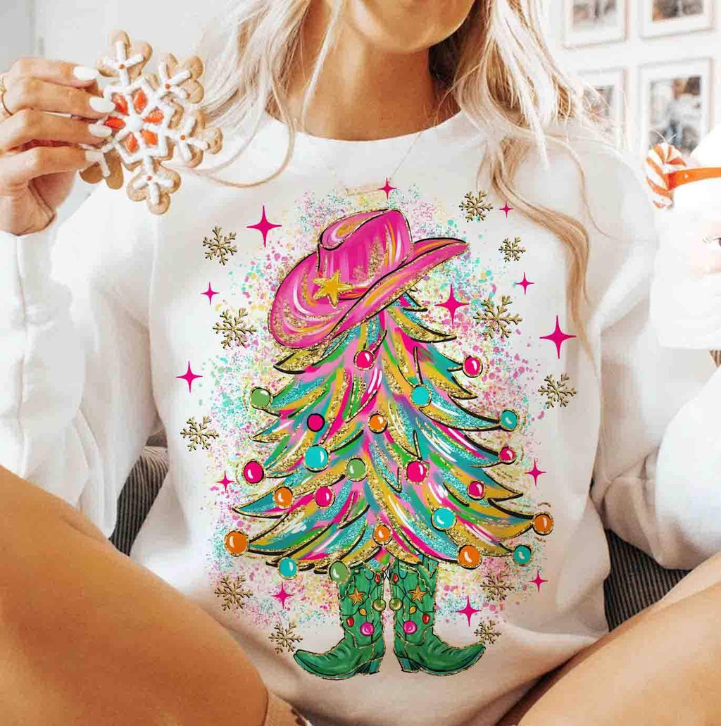 Cowgirl Christmas Tree T-Shirt