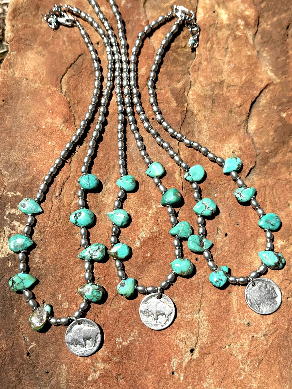 Buffalo Nickel Turquoise Choker