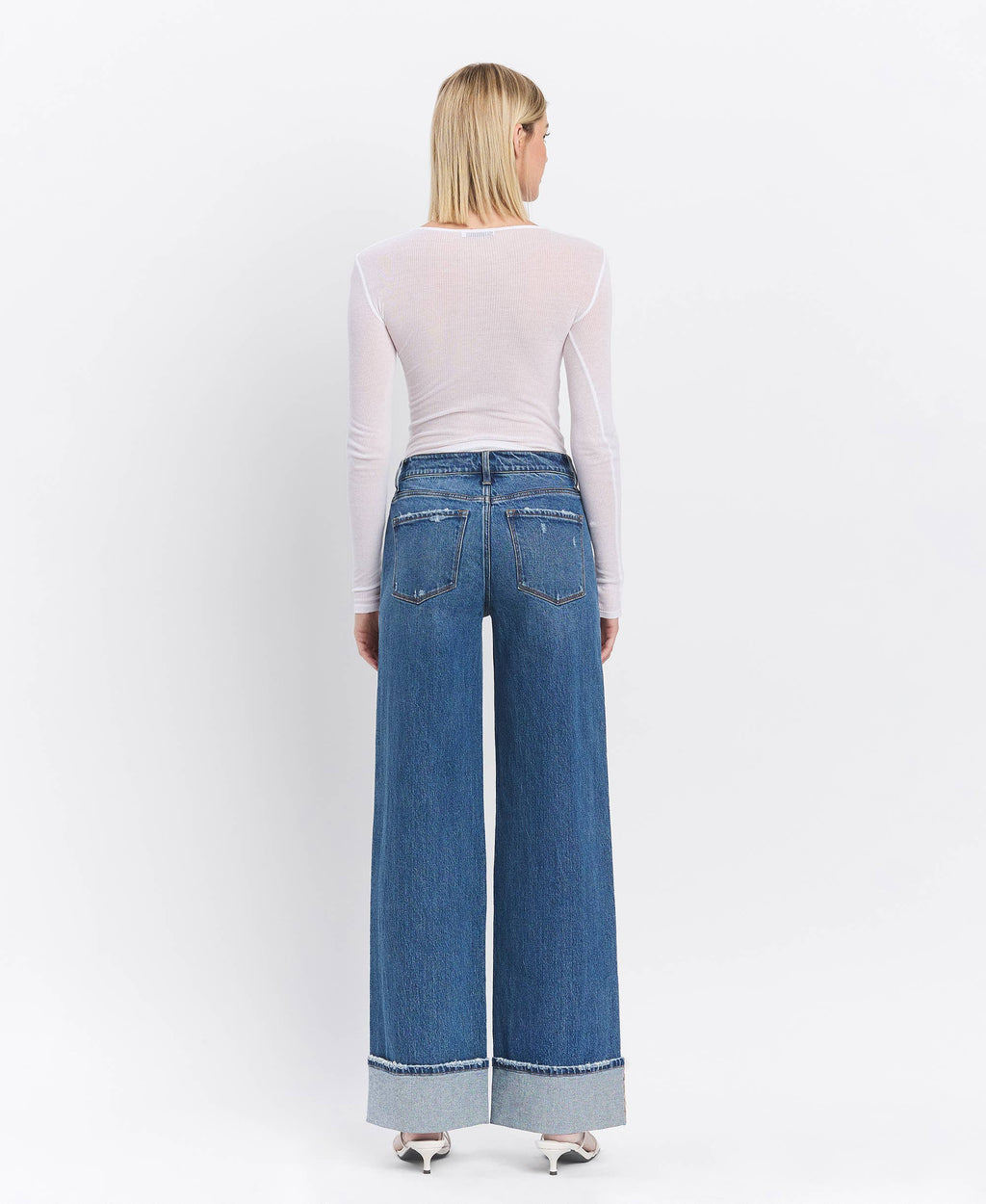 Julia Cuffed Wide Leg Rigid Denim by Vervet