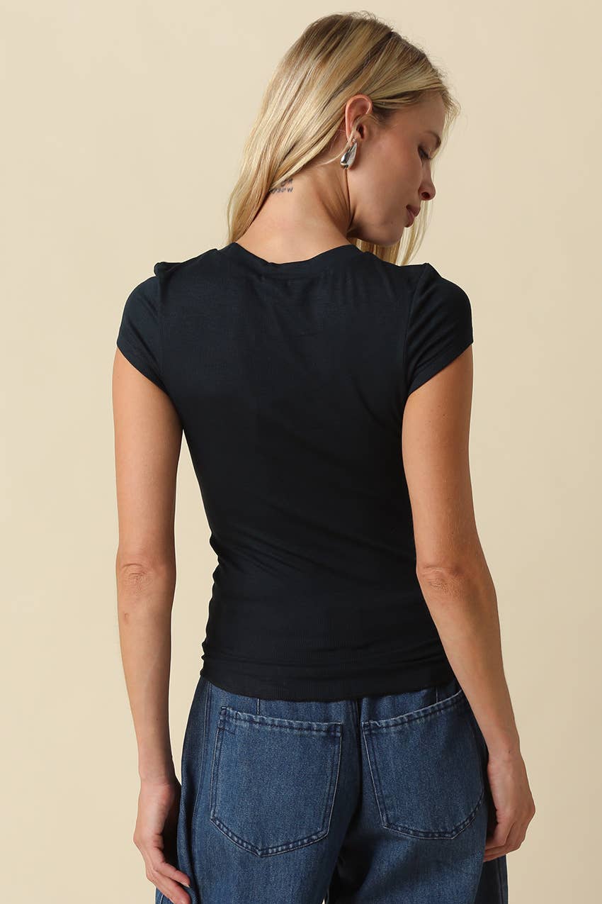 Serena Ribbed Cap Sleeve Top