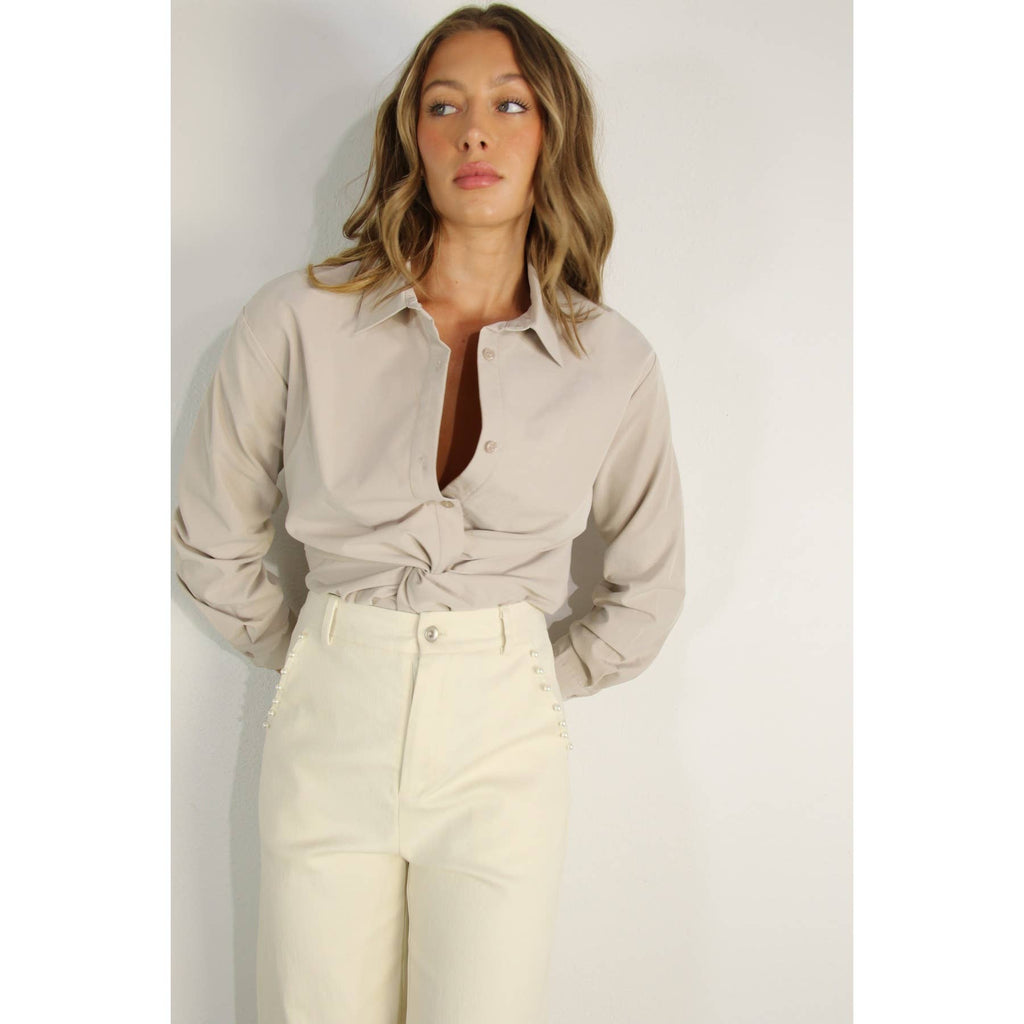 FRONT TWIST BOTTON DOWN SHIRTS