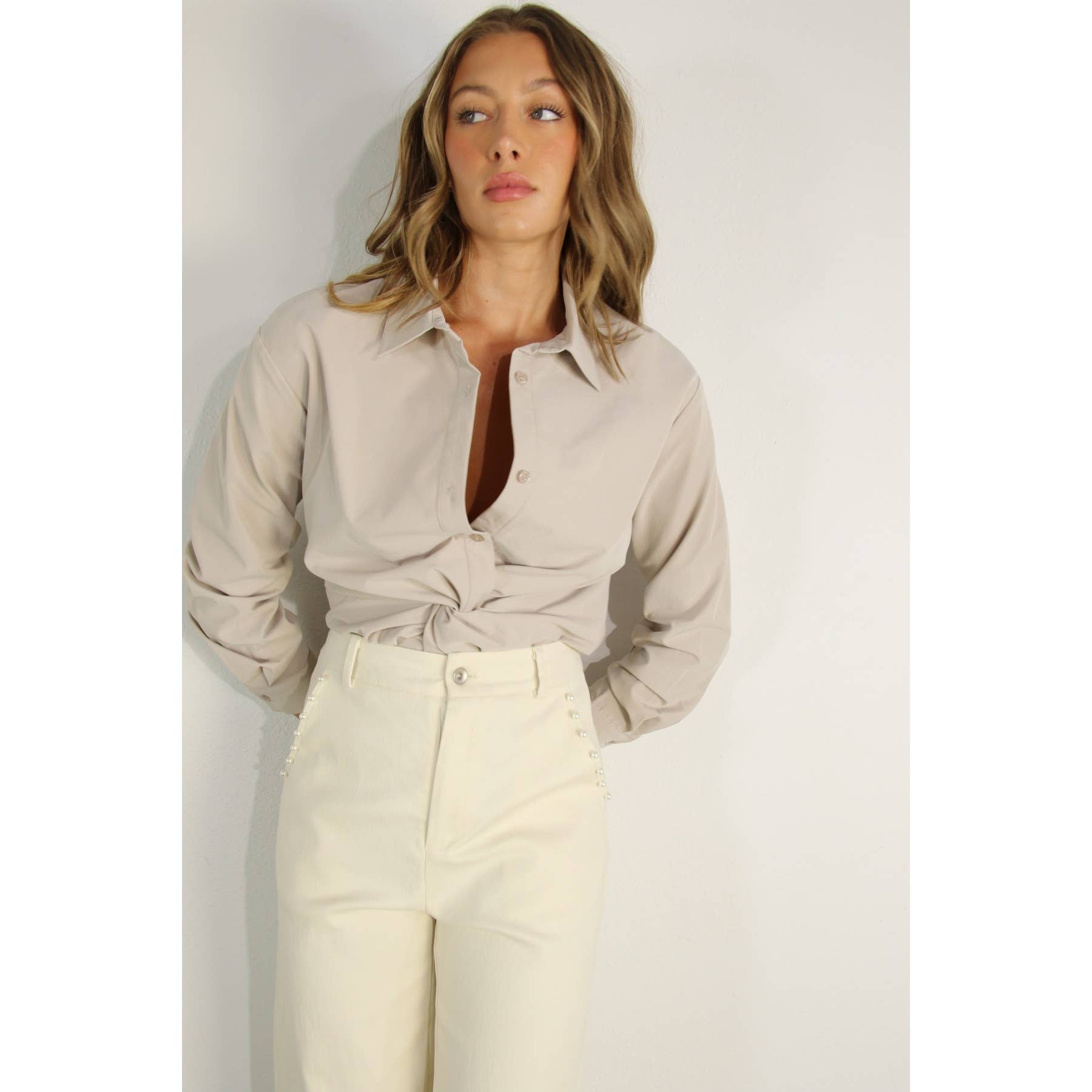 FRONT TWIST BOTTON DOWN SHIRTS