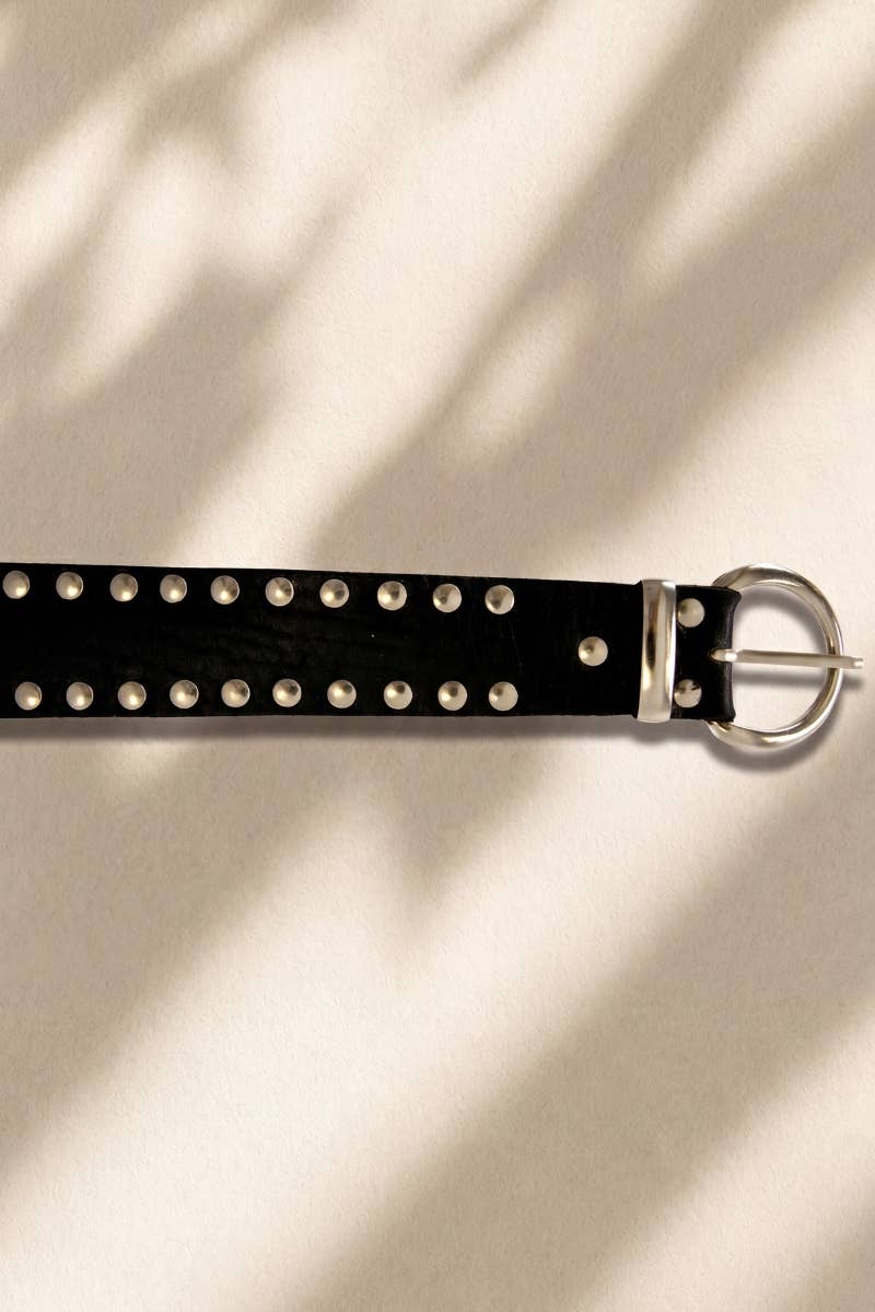Atlas leather sash belt, Black