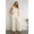 CROP VEST JACKET AND PANTS SET