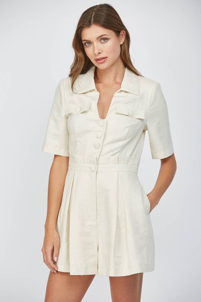 Sophia Linen Romper
