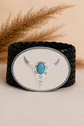 WIDE BLACK BUFFALO LEATHER BELT