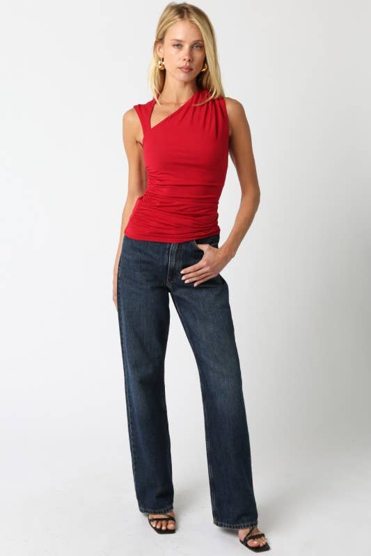 Mia Asymmetrical Ruched Top