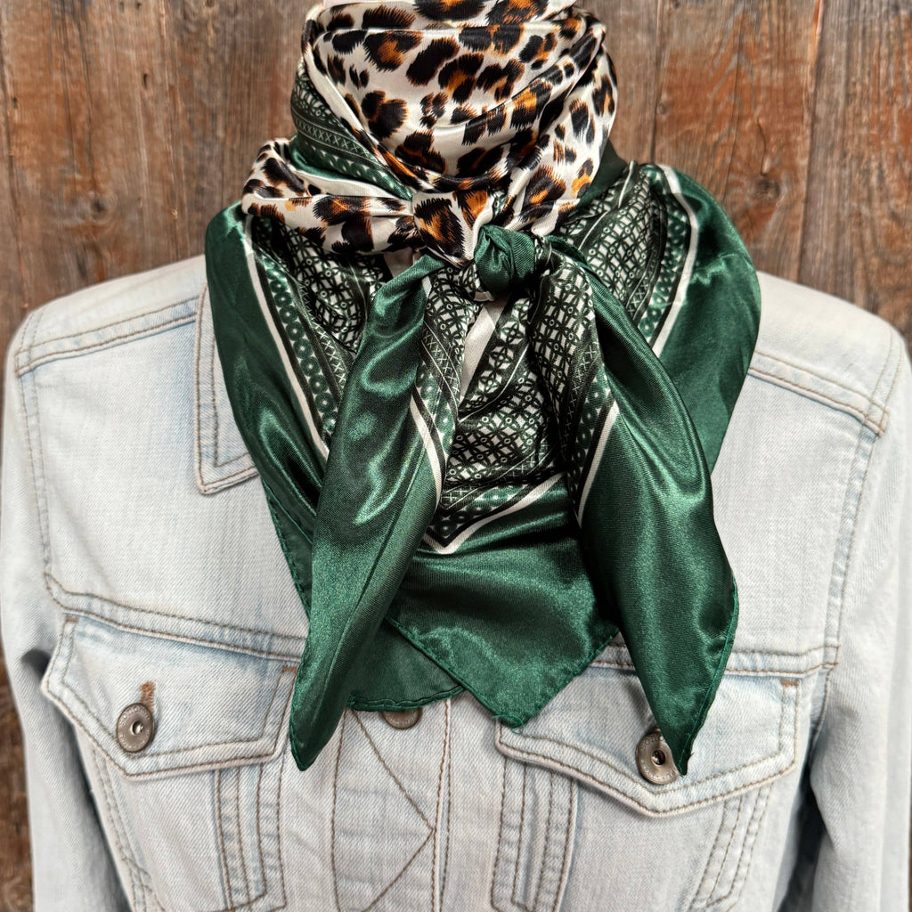 Green Animal Print Wild Rag / Scarf